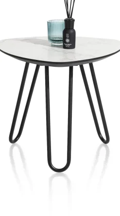 XOOON Masura bijzettafel met zwart metalen poot 53,5x52,5cm