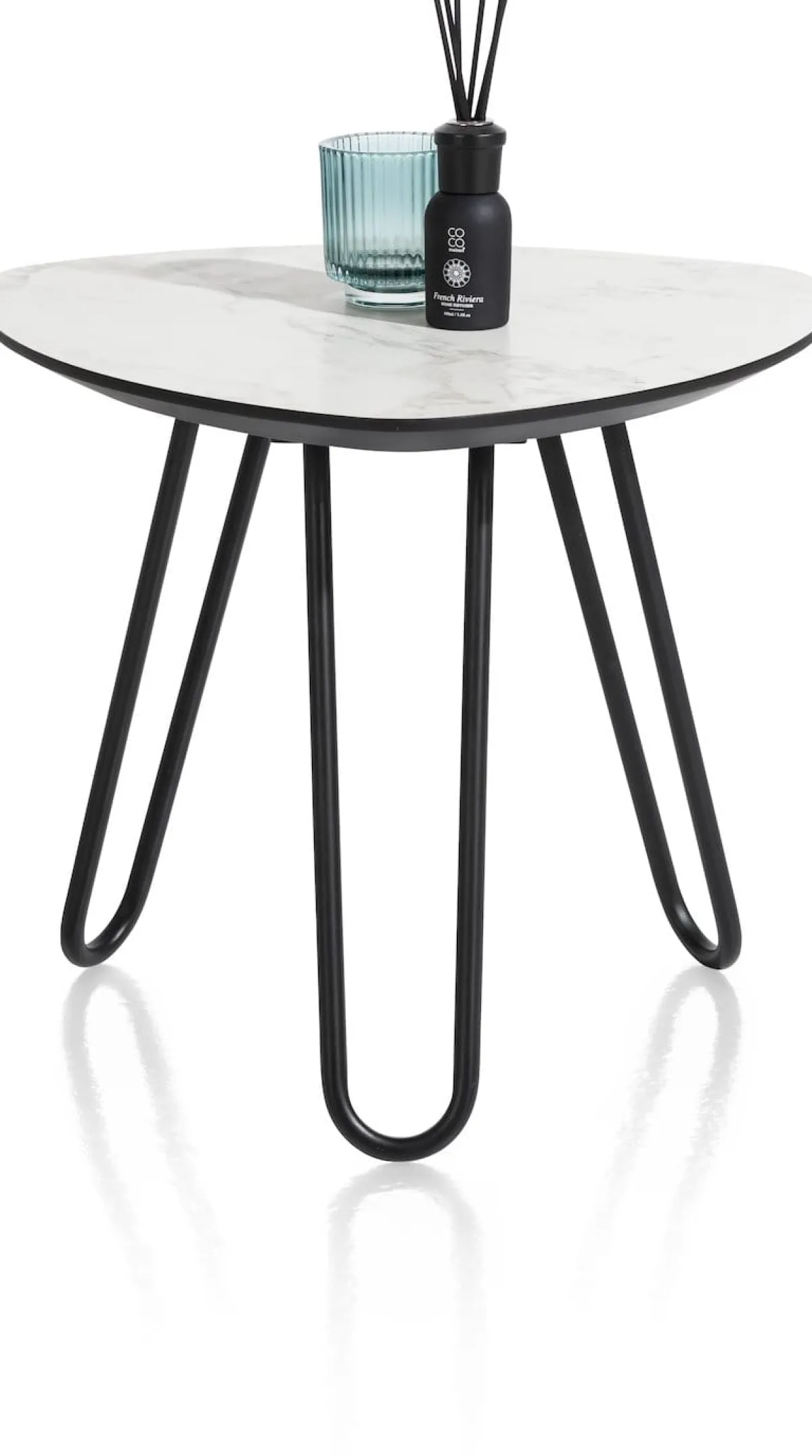 XOOON Masura bijzettafel met zwart metalen poot 53,5x52,5cm