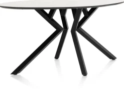 Best XOOON Masura ellipsvormige bartafel met zwarte metalen poot 180x100cm