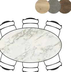 Best XOOON Masura ellipsvormige bartafel met zwarte metalen poot 180x100cm