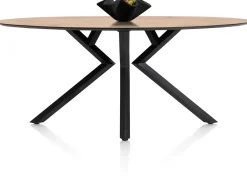 Outlet XOOON Masura ellipsvormige bartafel met zwarte metalen poot 220x105cm