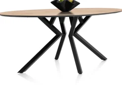 Outlet XOOON Masura ellipsvormige bartafel met zwarte metalen poot 220x105cm