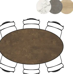 Discount XOOON Masura ellipsvormige bartafel met zwarte metalen poot 180x100cm