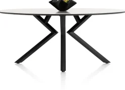 Discount XOOON Masura ellipsvormige bartafel met zwarte metalen poot 220x105cm