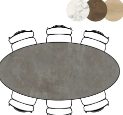 Best XOOON Masura ellipsvormige bartafel met zwarte metalen poot 220x105cm