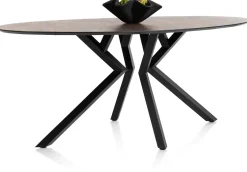 Outlet XOOON Masura ellipsvormige bartafel met zwarte metalen poot 220x105cm