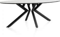 Best XOOON Masura ellipsvormige eettafel met zwarte metalen poot 220x105cm