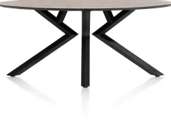 Online XOOON Masura ellipsvormige eettafel met zwarte metalen poot 180x100cm