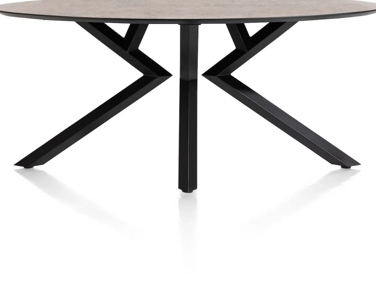 Online XOOON Masura ellipsvormige eettafel met zwarte metalen poot 180x100cm