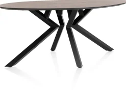 Online XOOON Masura ellipsvormige eettafel met zwarte metalen poot 180x100cm