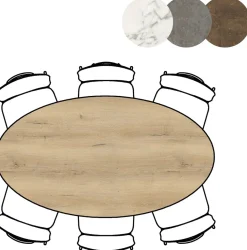 Hot XOOON Masura ellipsvormige eettafel met zwarte metalen poot 180x100cm