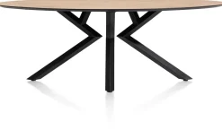 New XOOON Masura ellipsvormige eettafel met zwarte metalen poot 220x105cm