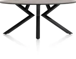 XOOON Masura ellipsvormige eettafel met zwarte metalen poot 180x100cm