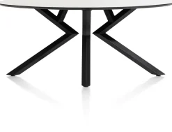 Outlet XOOON Masura ellipsvormige eettafel met zwarte metalen poot 180x100cm