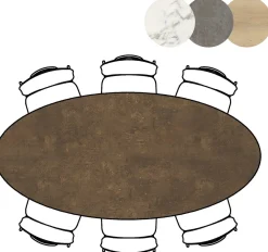 Online XOOON Masura ellipsvormige eettafel met zwarte metalen poot 220x105cm