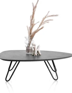 Outlet XOOON Masura lage salontafel met zwart metalen poot 110x88cm