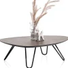 Clearance XOOON Masura lage salontafel met zwart metalen poot 110x88cm