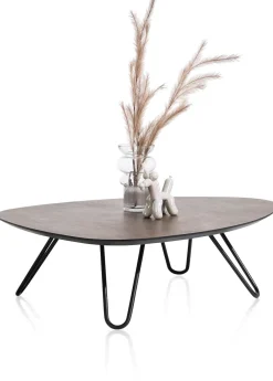 Clearance XOOON Masura lage salontafel met zwart metalen poot 110x88cm