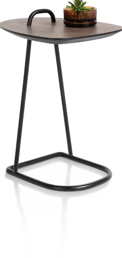 Clearance XOOON Masura laptoptafel met zwart metalen poot 55x48cm