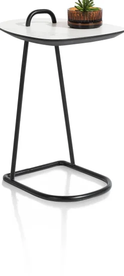 Outlet XOOON Masura laptoptafel met zwart metalen poot 55x48cm