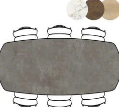 Online XOOON Masura ovale bartafel met zwarte metalen poot 240x110cm