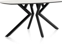 Best XOOON Masura ovale bartafel met zwarte metalen poot 200x105cm