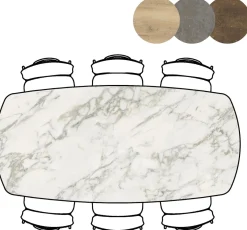 Best XOOON Masura ovale bartafel met zwarte metalen poot 200x105cm