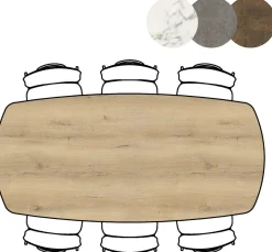 Outlet XOOON Masura ovale bartafel met zwarte metalen poot 200x105cm