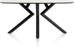 Clearance XOOON Masura ovale bartafel met zwarte metalen poot 240x110cm