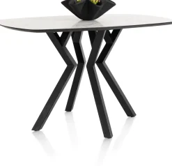 Sale XOOON Masura ovale bartafel met zwarte metalen poot 150x105cm