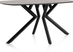 Best XOOON Masura ovale bartafel met zwarte metalen poot 200x105cm