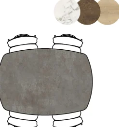 Discount XOOON Masura ovale bartafel met zwarte metalen poot 150x105cm