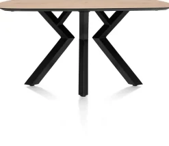 XOOON Masura ovale eettafel met zwarte metalen poot 150x105cm