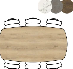 Clearance XOOON Masura ovale eettafel met zwarte metalen poot 200x105cm