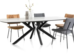 Best XOOON Masura ovale eettafel met zwarte metalen poot 200x105cm