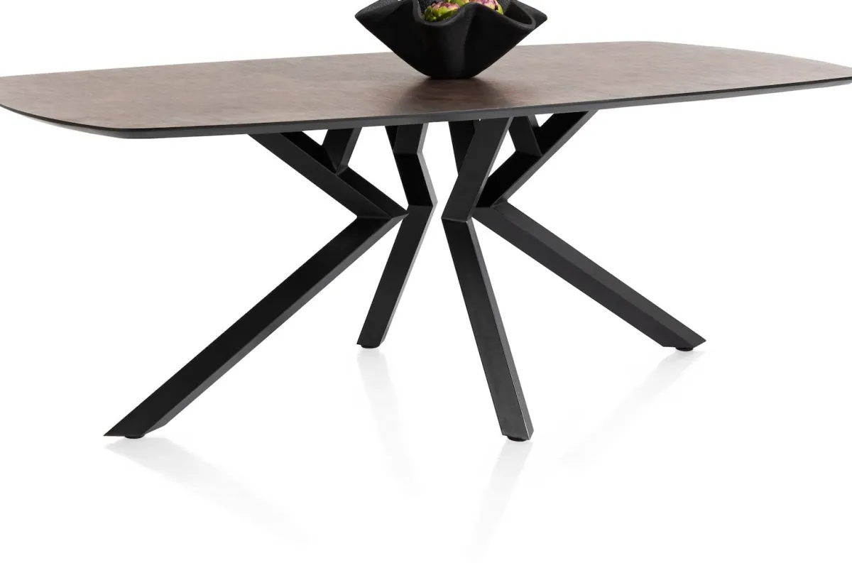 Best XOOON Masura ovale eettafel met zwarte metalen poot 200x105cm