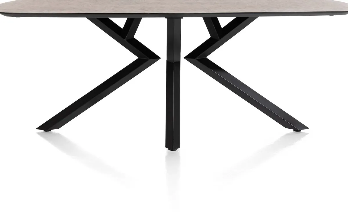 Best XOOON Masura ovale eettafel met zwarte metalen poot 200x105cm