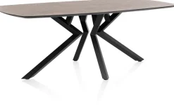 Best XOOON Masura ovale eettafel met zwarte metalen poot 200x105cm