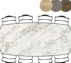 Sale XOOON Masura ovale eettafel met zwarte metalen poot 240x110cm