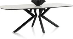 Sale XOOON Masura ovale eettafel met zwarte metalen poot 240x110cm