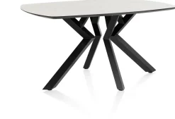 New XOOON Masura ovale eettafel met zwarte metalen poot 150x105cm