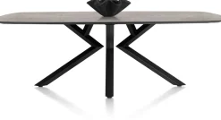 Sale XOOON Masura ovale eettafel met zwarte metalen poot 240x110cm