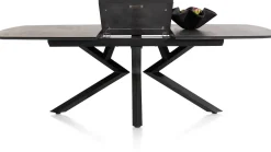 Outlet XOOON Masura ovale uitschuiftafel met metalen poot 180(+60)x110cm