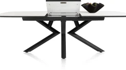 Hot XOOON Masura ovale uitschuiftafel met metalen poot 180(+60)x110cm