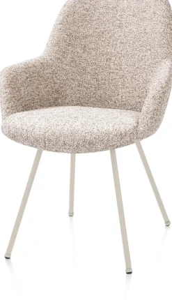 Best XOOON Mats, armstoel 4-poots - creme - stof Luton - koper