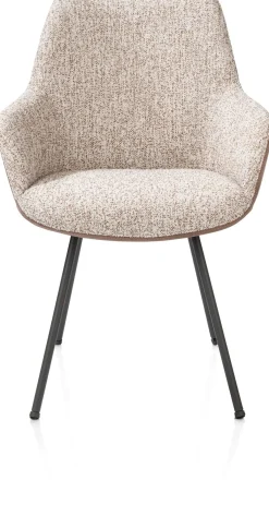 Sale XOOON Mats, armstoel 4-poots - grafiet - combi Pala cognac + Luton koper