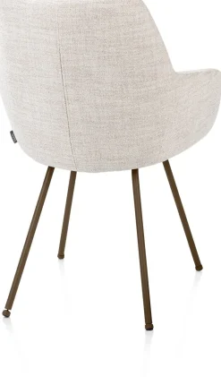 Outlet XOOON Mats, armstoel 4-poots - steelbrown - stof Luton - Creme