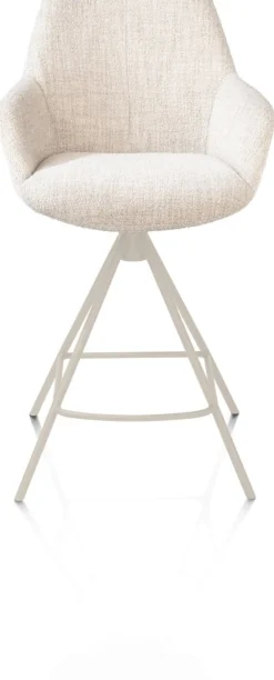 Clearance XOOON Mats, barstoel - metalen 4-pootjes - creme - Luton - Creme