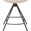 XOOON Mats, barstoel - metalen 4-pootjes - grafiet - Luton - Creme
