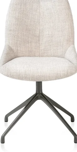 Hot XOOON Mats, eetkamerstoel - draaibaar - grafiet - Luton - Creme